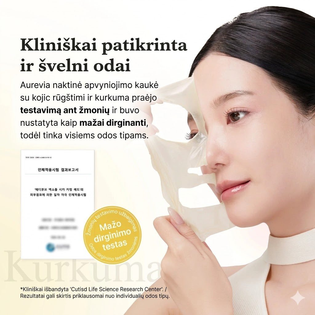 Aurevia - Naktinė Veido Kaukė su Kojic Rūgštimi ir Ciberžole